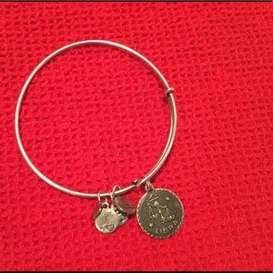 Shiny Alex and Ani silver bracelet w/ Libra charm